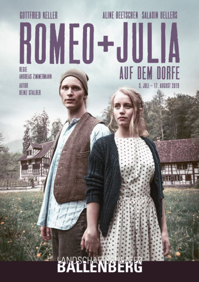 Plakat zum Stück Romeo und Julia auf dem Dorfe
